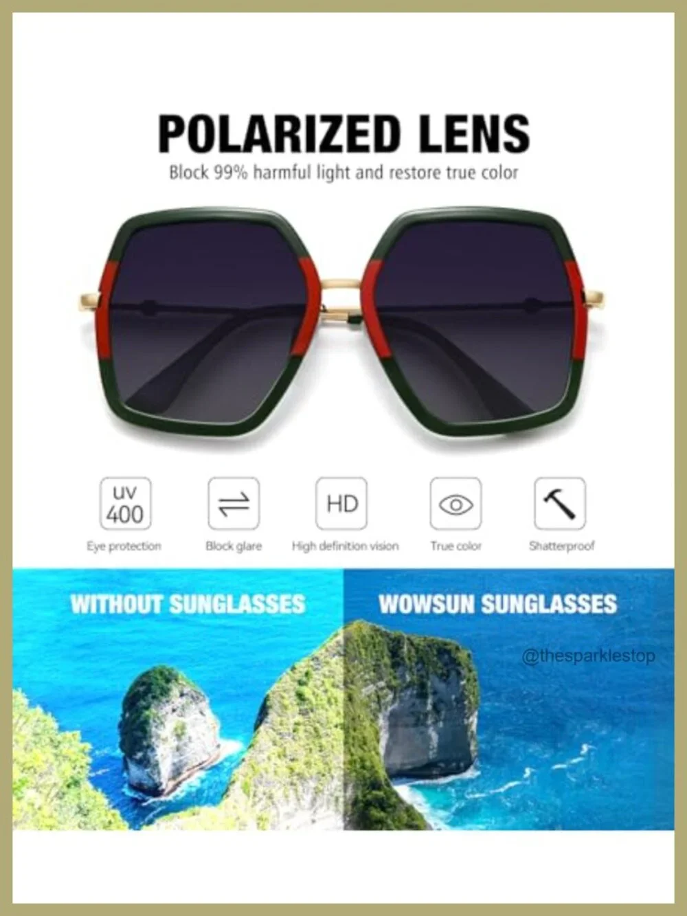 Oversized Hexagon Fashion Sunglasses UV400 Protection for Women